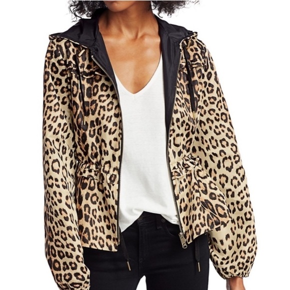 Generation Love Barron Leopard Windbreaker Jacket Animal Print Ruffle - Picture 16 of 16